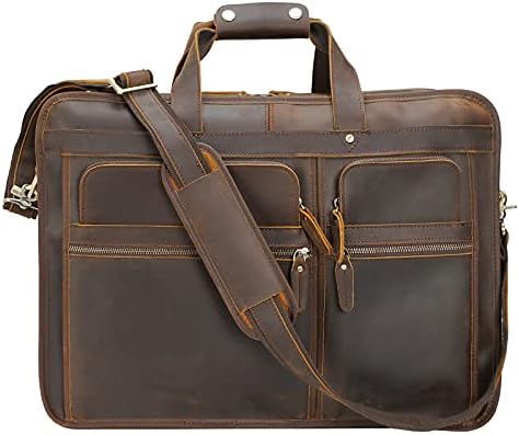 Compalo 18,5 Piele completă pentru afaceri pentru afaceri pentru afaceri Bag pentru mesagerie pentru bărbați, geantă de laptop