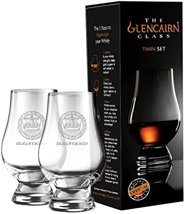 Glencairn Bowmore Islay Crest Whisky Glass, set de 2 în carton cadou twin
