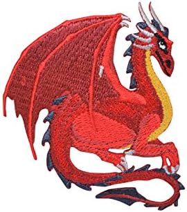 Red Dragon - Facing Right - Legendary/Mythical/Fantasy - Fier brodat pe Patch