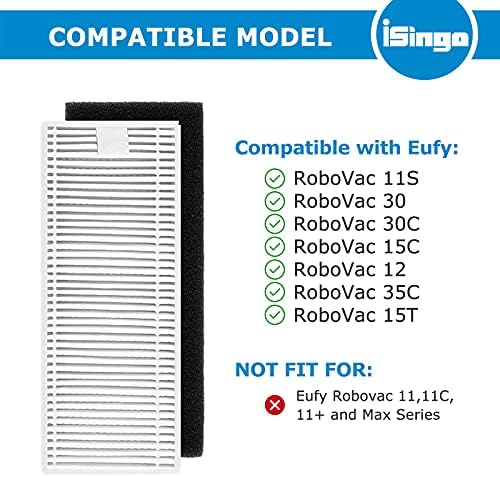 Piese de înlocuire 11S compatibile cu Eufy Robovac 11s, 15c, 30, 30c, 12, 35c, 15t accesorii în vid robotizate, include 10