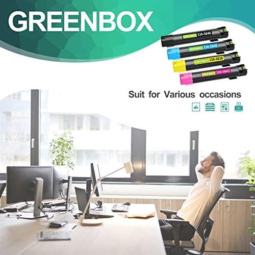 Greenbox Remailtured 5130CDN Cartuș de toner pentru Dell 5120CDN 5130CDN 5140CDN INTERNINTE RUNDER RAND 18.000 de pagini pentru