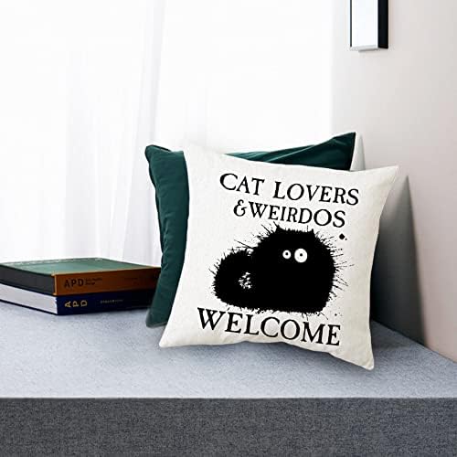 Sidhua amuzant pentru pisici pentru pisici decorațiuni pentru casă, bun venit iubitorii de pisici și weirdos aruncă copertă