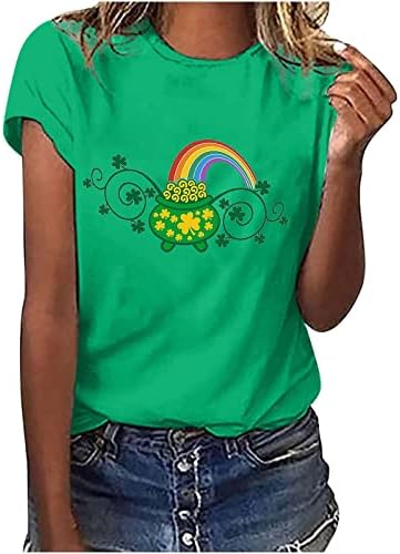 Tricou grafic pentru fete de Vară Toamnă 2023 haine modă bumbac Crewneck St. Patrick ' s Day tricou de Top pentru femei EC