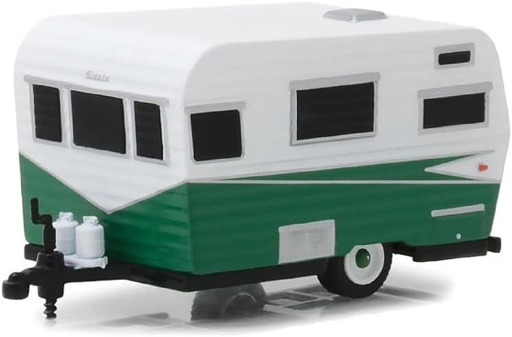 Greenlight 34050 -a Hitched Homes Seria 5 - 1958 Siesta - White and Green 1/64 Scale Diecast