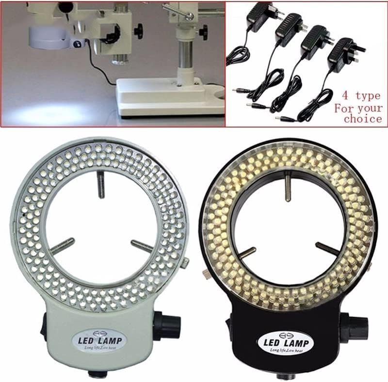 Accesorii microscop reglabil 144 LED-uri durabile inel lumina lampa iluminator pentru industrie Stereo microscop Camera Lab