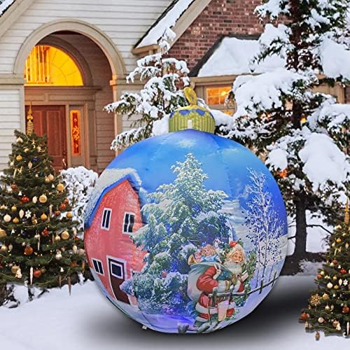 Comin gonflabil Ball de Crăciun 3,6 ft, Blow Up Yard Crame Decorare pentru petreceri de vacanță în interior în aer liber, gazon