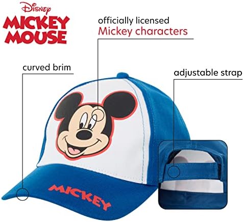 Capul de baseball Mickey Mouse de băieți Disney - 2 pachet 3D cu curea curbă curbă cu curea din spate