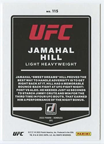 Jamahal Hill 2022 Donruss 115 UFC MMA Ultimate Fighting