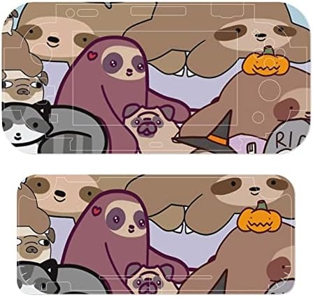 Sloths și pisici autocolant piele Set complet drăguț autocolante Protector acoperi pentru consola Joy-Con Dock