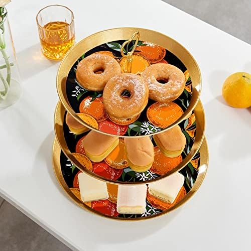 3 Cupcake Stand Orange Branch de desert Tavă de servire pentru petreceri pentru petreceri