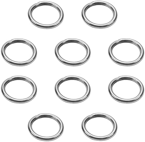 BETTOMSHIN Oțel inoxidabil O inel de 40 mm Diametru exterior 5mm grosime Ringuri rotunde sudate 10pcs