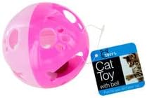 [Pachet de 24] - jucărie mare cu minge de pisică cu clopot