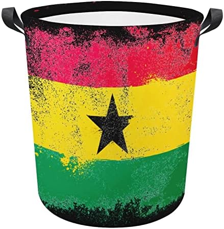 Grunge Flag Ghana coș de rufe coș de depozitare pliabil coș de coș coș de haine pentru cămin acasă