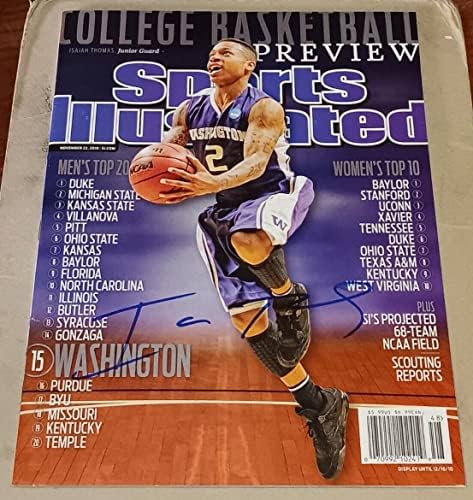 Isaiah Thomas Washington Huskies a semnat cu autograf Sports Illustrated fără etichetă-reviste universitare cu autograf