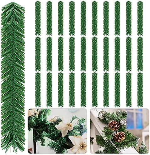 30 de bucăți de pin de Crăciun cratițe artificiale de Crăciun Artificial Faux Verdery Green Pine Ghirland Xmas Garland Decor