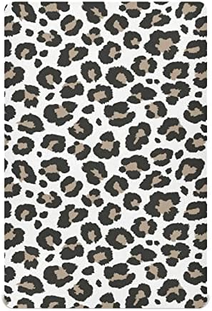 Alaza Leopard ghepard imprimare animal piele pat de copil foi montate Bassinet foaie pentru Băieți Baby Girls Toddler, dimensiune