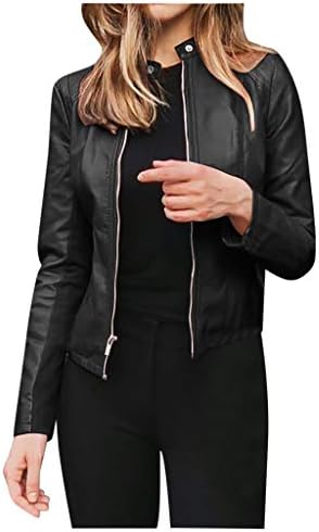 NOIPPONG femei Faux din piele clasic asimetric motocicleta jacheta Casual jacheta, toamna si primavara moda deschis fata jacheta