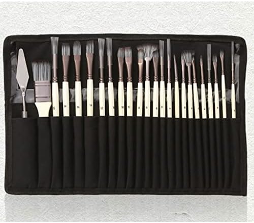 WSSBK 24 PC -uri/Set din nylon păr din lemn mâner cu acuarelă vopsea pensule stilou Scrupbing Scraper Acrilic Art Paint Perii