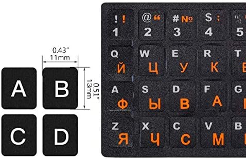 3pcs Rusia tastatură autocolante Rusă Tastatură înlocuire Srickers cu nici unul transparent negru fundal portocaliu litere