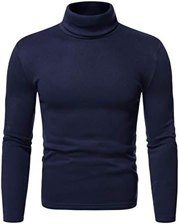 Beuu Men's Slim Fit Basic Termal Turtleneck Tricouri Color Solid Color Solid Casual Cotton Tricotat Topuri de topuri se potrivesc