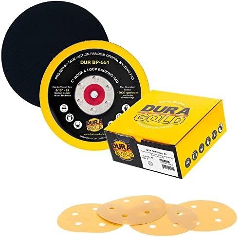Dura -Gold 5 Discuri de șlefuire - 500 Grit - 5 Gaur Model și 5 Cârlig și buclă DA Placă de sprijin