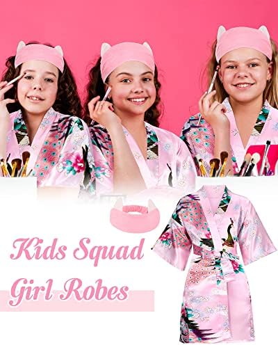 20 Pack Spa petrecere halate ziua de nastere echipa halate de mătase Satin flori somn kimono halate de baie DIY cu Cat ureche