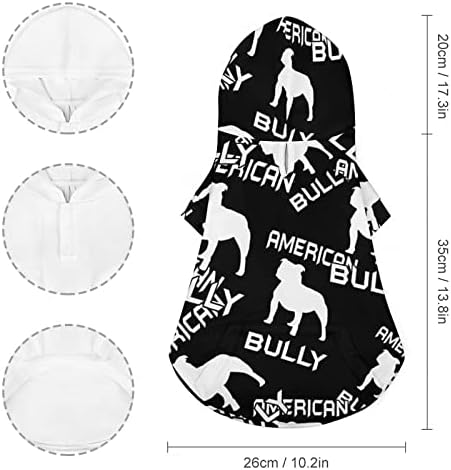American Bully Dog Pet Hoodie Hanorac cu glugă de iarnă cu pălărie pentru pisici pentru câini Puppy ținută drăguță cadou imprimat