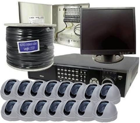 VideoSoseCU 16 Sistem de camere, inclusiv 1x16 CH DVR și Backup DVD-RW bazat pe Dell PC, Monitor LCD Dell de 19 , suport de