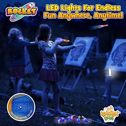 Finger Rockets for Kids-12 Pack - Mini Rocket, Foam finger Rockets Shot-Glow in the Dark Shooters, Lansator de jucării, LED