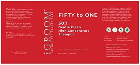 iGroom 50 la 1 concentrat de șampon pentru câini, îngrijire de frumusețe pentru animale de companie de lux, haina foarte concentrată,