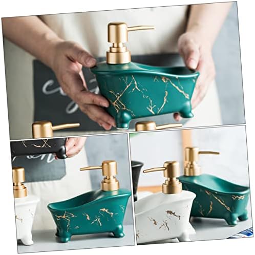 Yardwe 1 buc îmbuteliat mână spălare Dispenser pompa sticla Dispenser lotiune Dispenser sticle sampon sticla verde ceramice