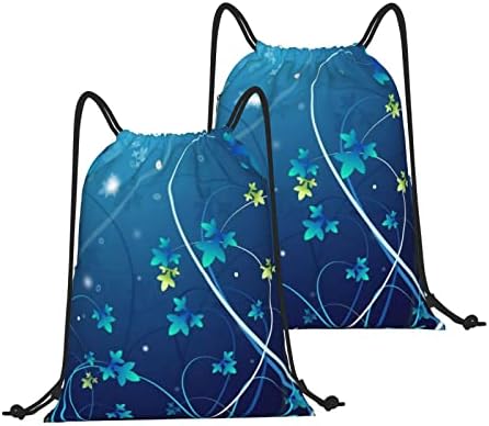 Blue Mini Flower Swirl Swirl Watersproof Bag pentru tracțiune, pungă de sală de gimnastică Sackpack rucsac pentru bărbați pentru