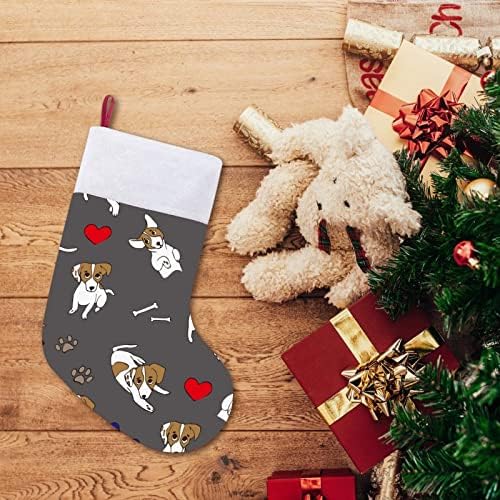 Jack Russell Dog Bones Red Christmas Christmas Stockings decorațiuni pentru casă pentru șemineu pentru copaci de Crăciun șosete