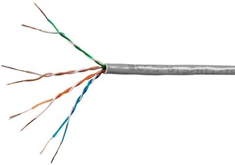 Cablu monoprice CAT6 Ethernet Bulk - 1000 de picioare - negru | Sârmă de 550 MHz UTP Pure Bare Copper Wire 28awg - Slimrun