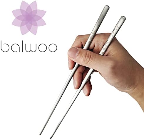 Balwoo [2 Seturi] Orchid Design Stil Coreean Sticky Rice Spoon Betisoarele Set 304 Din Oțel Inoxidabil Supa Lingura Ramen Betisoarele