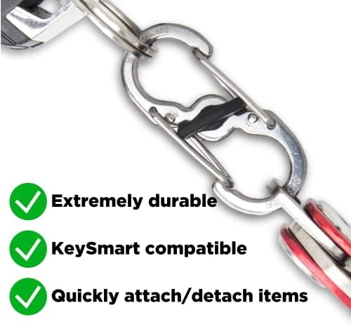 KeySmart Max-Compact Trackable cheie Organizator pachet cu KeySmart Compact cheie titular Add-on accesoriu - inox rapid deconectare