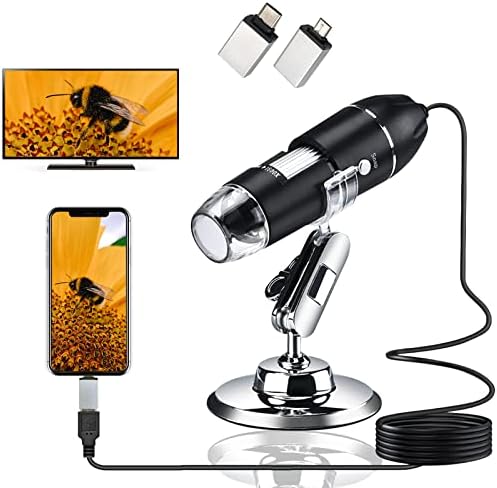 Noyafa Digital USB Microscop 50x până la 1600x, 8 LED -uri Endoscop Endoscop Camera Mini Microscop cu carcasă de transport
