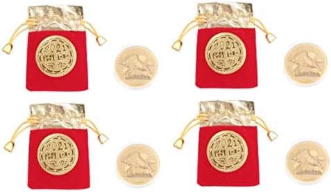 Alipis 4 buc 2021 siguranță succes geantă Shui nouă avere consumabile de aur Festival flanelă de vacă ornamente de depozitare