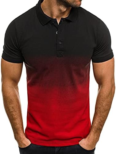Cămașă cu mânecă scurtă pentru bărbați casual casual 3D Gradient Tricou Tricou Topel Plus Size Sport Bluze Blaturi