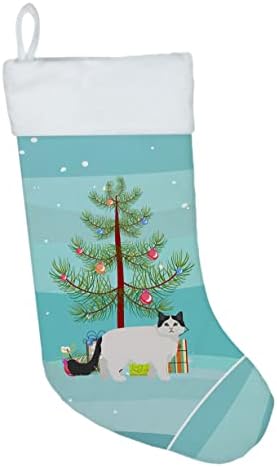 Comorile lui Caroline Ck4690cs Ragamuffin 1 pisică Crăciun fericit ciorap de Crăciun, șemineu agățat Ciorapi sezonul de Crăciun
