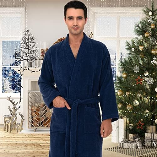 TowelSelections halat pentru bărbați bumbac moale Terry Kimono halat de baie