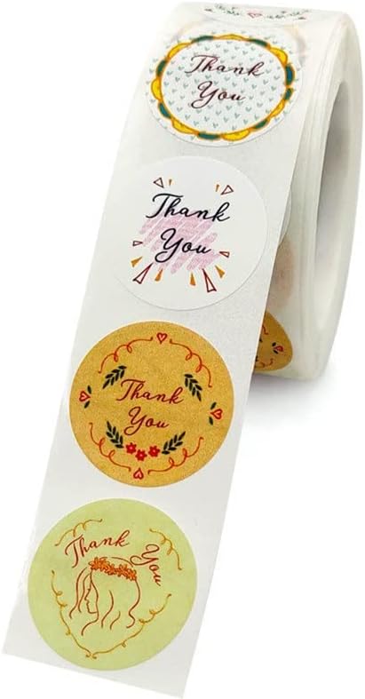 N / A Thank You flori autocolant Hârtie etichete rotund nunta petrecere Decor plic sigilii autocolante