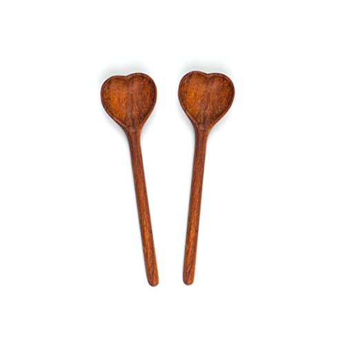 Linguri în formă de inimă jabhome din lemn, set de linguri de ceai/cafea din lemn, cadouri de Ziua Părinților pentru tată,