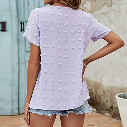 Cămașă cu mânecă scurtă pentru fete adolescente toamna vara v gât șifon imprimeu floral bluze simple casual tees femei 2023