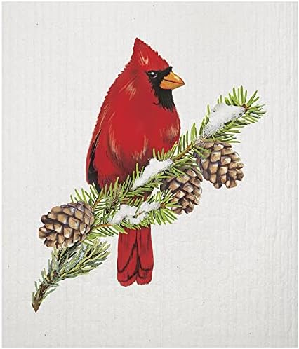 Mary Lake-Thompson Cardinal roșu pe pânză de burete de pin, ecologică, lavabilă pentru mașini