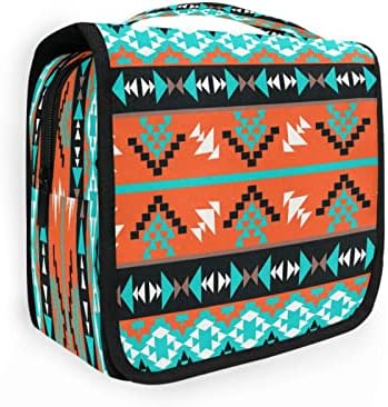 DJYQBFA etnic Aztec Geometric Toiletry Bag agățat Toiletry Bag machiaj cosmetice Bag Travel Organizator caz pentru femei bărbați