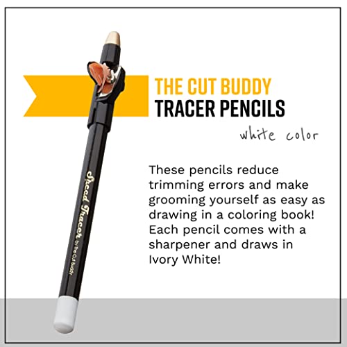 White face Tracer Pencil 4 Pack | contur barbă înainte de tundere | tunsoare și barbă creion cu ascuțitoare | pentru bărbați