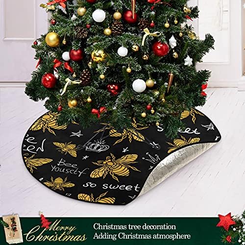 Hohey Bee Galben Christmas Tree Arbore Mat impermeabil Arbore Stand Stand Tavă Covor Mat sub Crăciun Accesoriu pentru protecție