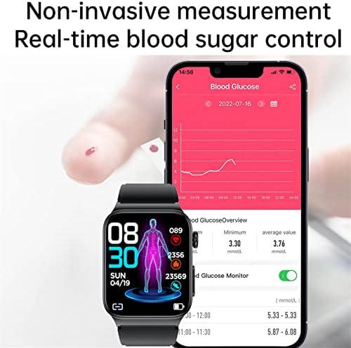 CQCYD Fitness Smart Watch, Bluetooth 5.1 Talk, 1,83inch Temperatura completă a ecranului, monitorizarea glicemiei IP68 Smartwatch Resistance Water Resistance pentru telefoanele Android iOS #today