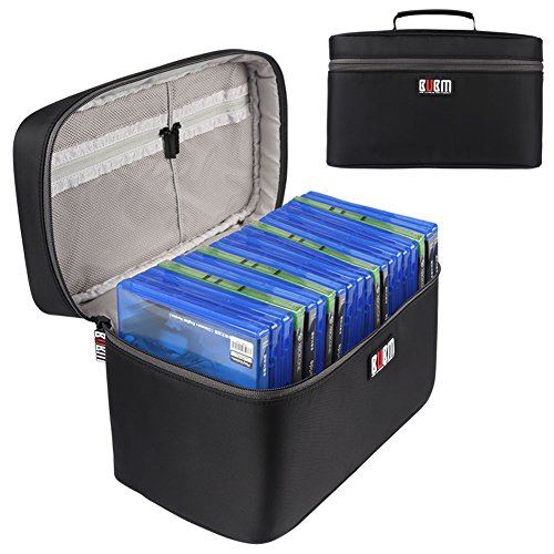 Carcasă de transport portabilă BUBM compatibilă cu PS5/PS4/PS4 PRO/PS3/XBOX ONE/XBOX SERIE X/S JAGE DE STOARE DE DISC DISC BAG CASE-BLACK